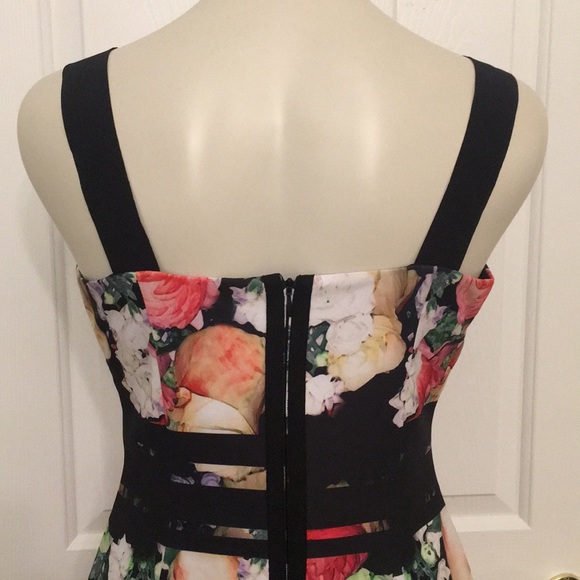 Adrianna Papell striped floral sheath midi dress - Picture 5 of 7